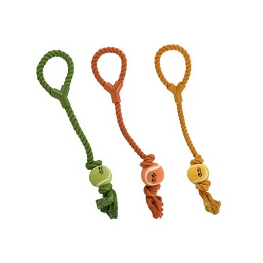 [305X-LL/PE80517] CUERDA DENTAL CON PELOTA Y ASA  50cm-220gr (UMV 3uds)