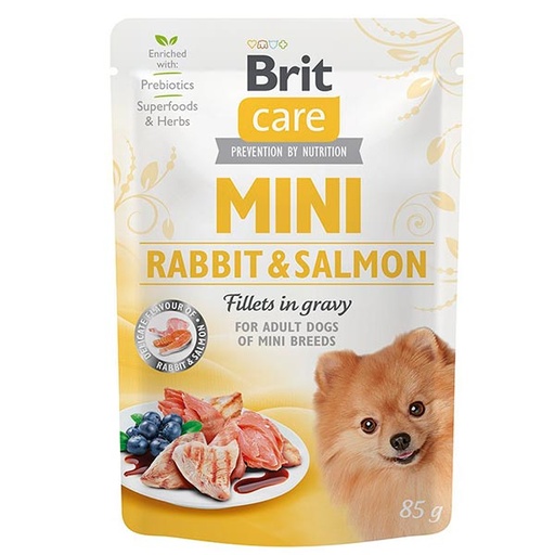 [BR0189] Wet Brit Care Mini GF con conejo y salmón (24x85gr)