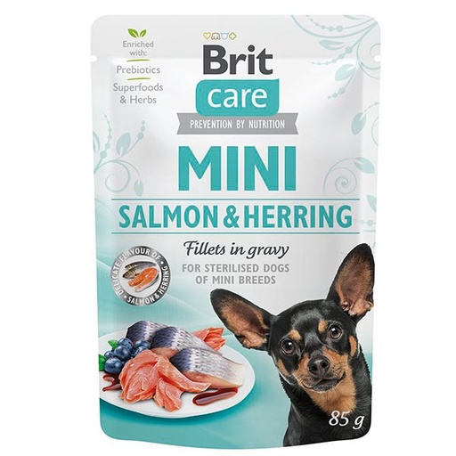 [BR0190] Wet Brit Care Mini GF Salmon y Arenque (24x85gr)
