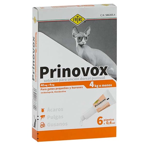 [FA5461] PRINOVOX GATO PEQUEÑO 6x0.4 ML < 4 KG