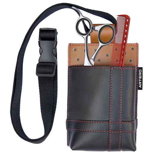 [F346] ARTERO FUNDA CARTUCHERA NEGRA-MARRON
