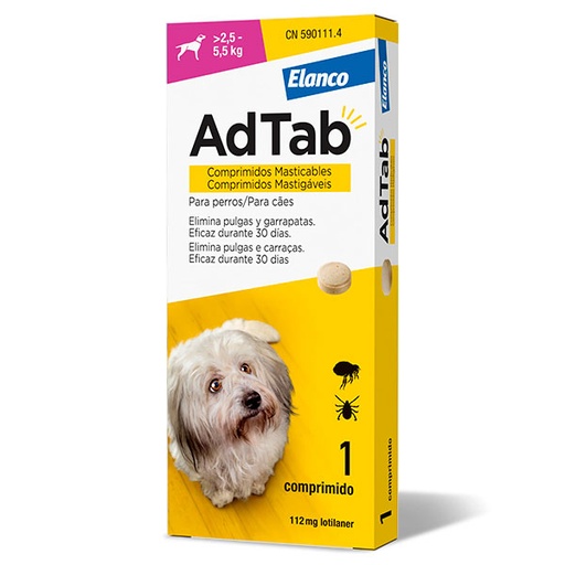 [E11100039] ADTAB PERRO 112 mg (2,5-5,5 Kg) 1cp Masticable