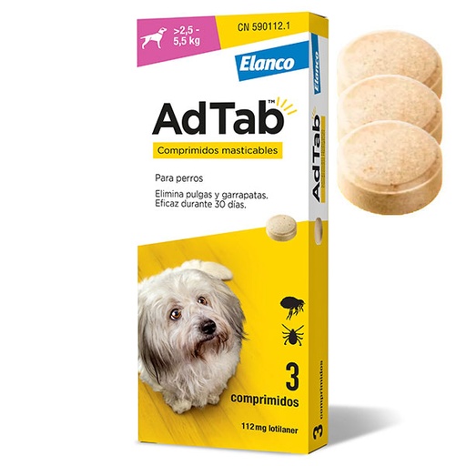 [E11100040] ADTAB PERRO 112 mg (2,5-5,5 Kg) 3cp Masticable