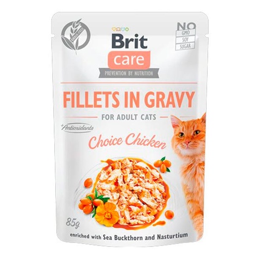 [BR0315] Wet CARE Cat Filetes de pollo en salsa (24x85gr)