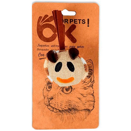 [WYMC17020] BOLA DE TELA CON CARA CON CATNIP