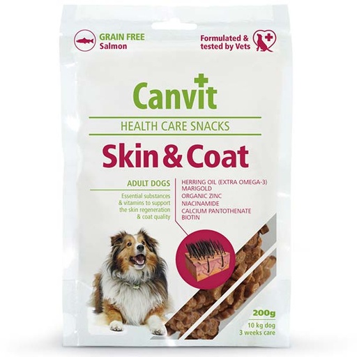 [115100234.] Canvit Health Care Snack Skin & Coat 200 g Perro