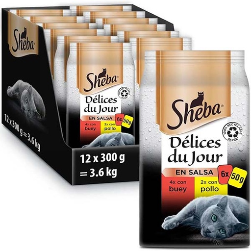 [432116] SHEBA DELICES DU JOUR CARNES 12(6x50gr)