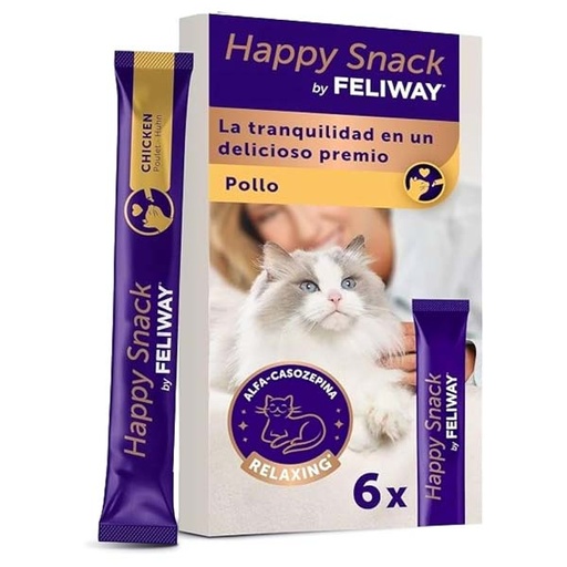 [E85910B] FELIWAY HAPPY SNACK 6x15gr (Pollo)