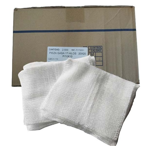 [R00148] GASAS NO ESTERILES S/TEJER 20x20CM 2500UDS