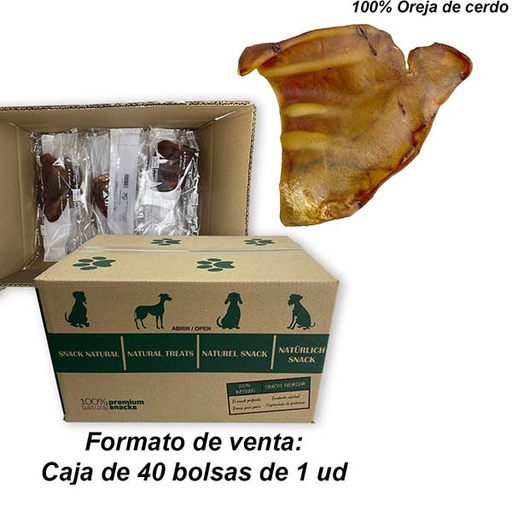 [1150010] Snack natural 100% Oreja de cerdo 40x(1ud x blíster)