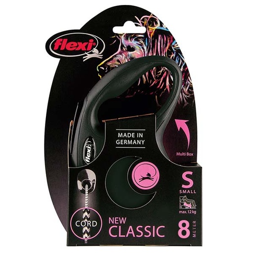 [305D-FL/PE69384] FLEXI CLASSIC S "Cordon" 8m Negro