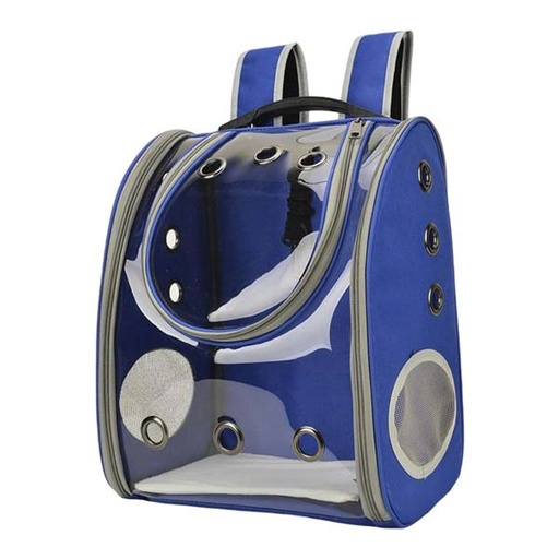 [WXB-049-1] Bolso/Mochila transparente lineas Azul (33x21x39cm)