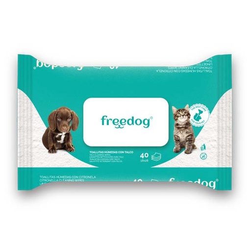 [FR090010509] FREEDOG TOALLITAS TALCO GRANDE 40UD 28x18cm
