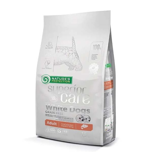 [4771317455246] NATURE'S P SC WHITE DOG ADULT GRAIN FREE SALMON 1,5KG