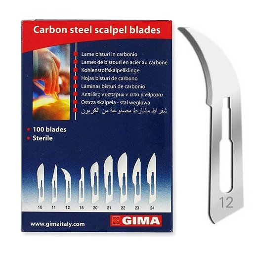 [PCS12] HOJA BISTURI GIMA Nº 12 100ud