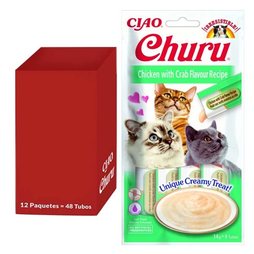 [CHU-IN0109] Churu Receta de pollo con cangrejo 12x(4x14g)