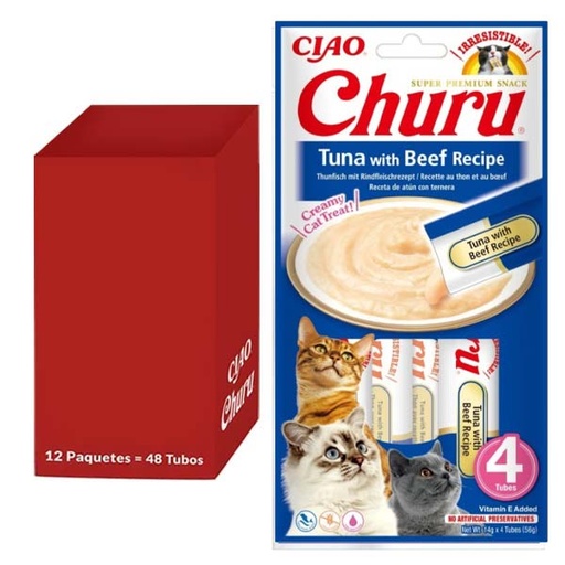 [CHU-IN0110] Churu Receta de atún con buey 12x(4x14g)