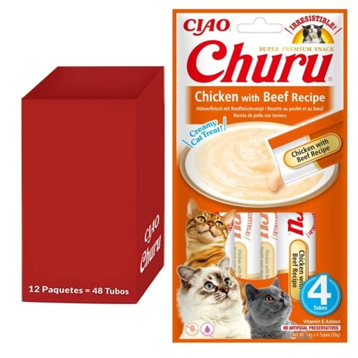 [CHU-IN0111] Churu Receta de pollo con buey 12x(4x14g)