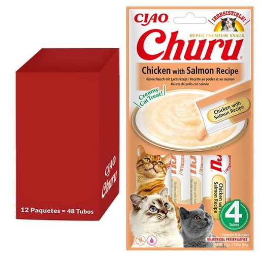 [CHU-IN0116] Churu Receta de pollo con salmón 12x(4x14g)
