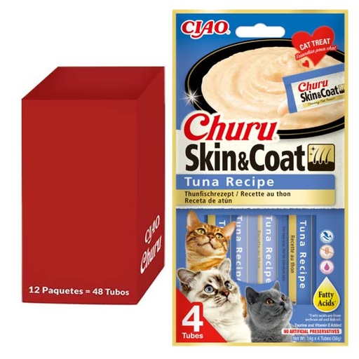[CHU-IN0671] Churu Skin&Coat receta de atún 12x(4x14g)