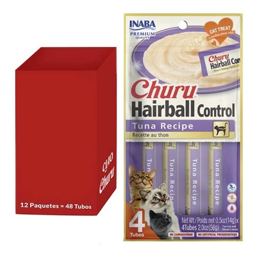 [CHU-IN0675] Churu Hairball receta de atún 12x(4x14g)