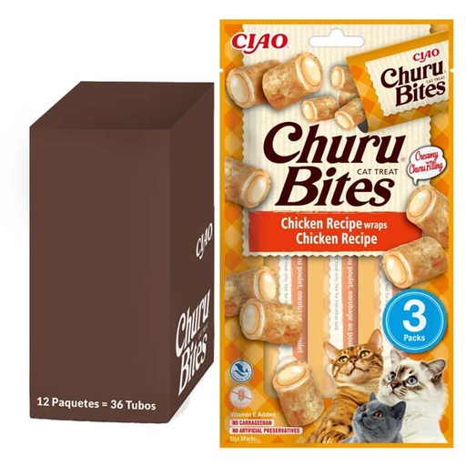 [CHU-IN1724] Churu CAT Bites receta de pollo 12x(3x10g)