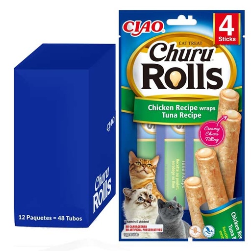[CHU-IN0731] Churu Rolls receta de atún 12x(4x10g)