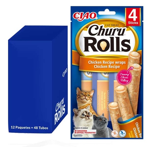 [CHU-IN0733] Churu Rolls receta de pollo 12x(4x10g)