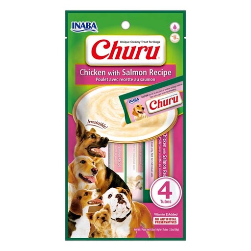 [CHU-IN0613] Churu DOG Receta de pollo con salmón 12x(4x14g)