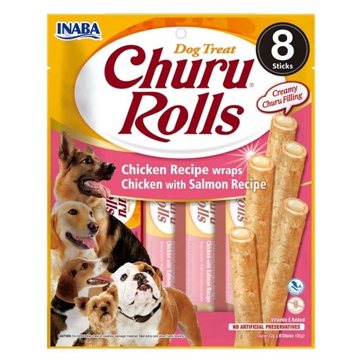 [CHU-IND732] Churu DOG Rolls receta de pollo con salmón 8x(8x12g)