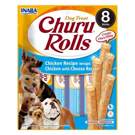 [CHU-IND733] Churu DOG Rolls receta de pollo con queso 8x(8x12g)