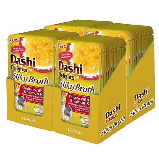 [CHU-IN0885-4] Dashi Delight Silky Broth Pollo, Atún y Salmón 4x(12x40g)
