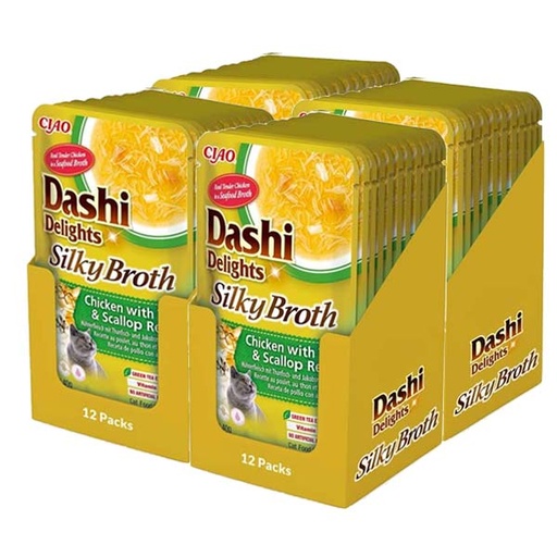 [CHU-IN0886-4] Dashi Delight Silky Broth Pollo, Atún y Vieira 4x(12x40g)