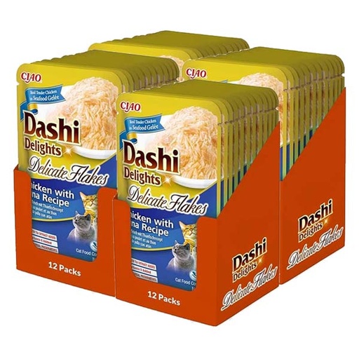 [CHU-IN0892-4] Dashi Delight Delicate Flakes Pollo y Atún 4x(12x40g)