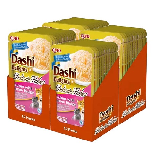 [CHU-IN0894-4] Dashi Delight Delicate Flakes Pollo y Salmón 4x(12x40g)