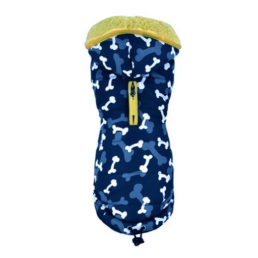 [305X-PL/PE53638] CHAQUETA CON CAPUCHA CAMUFLABONES AZUL  55CM