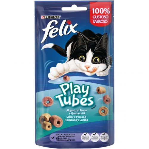 [12383585] FELIX Play Tubes Pescado y Gambas 8x50g