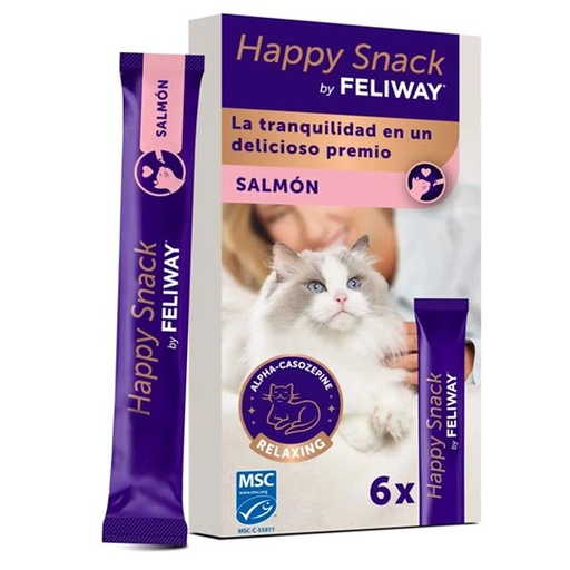 [G92110B] FELIWAY HAPPY SNACK 6x15gr (Salmón)