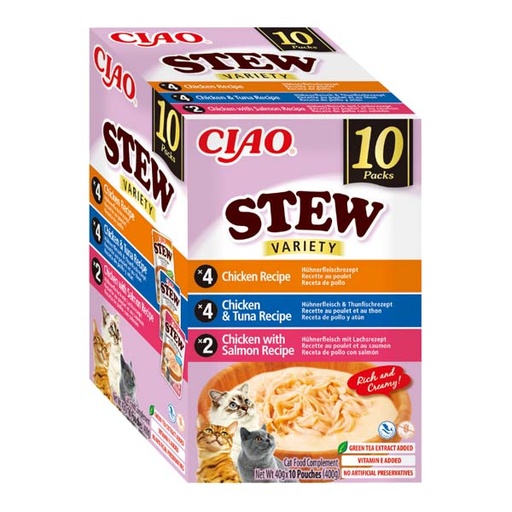 [CHU-IN0805] Churu CAT  STEW Multipack Pollo&Salmón&Atún (10x40)