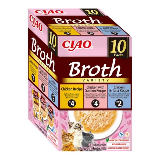 [CHU-IN0815] Churu CAT BROTH Multipack Pollo,Salmón y Atún (10x40)