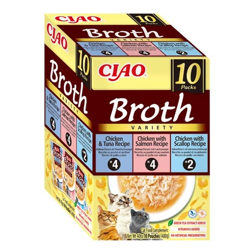 [CHU-IN0816] Churu CAT BROTH Multipack Salmón, Atún y Vieira (10x40)