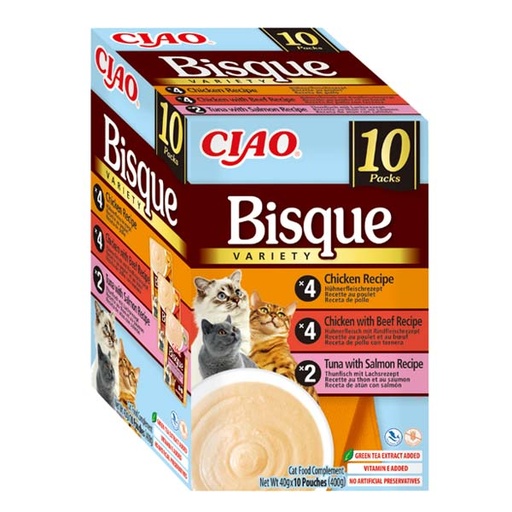 [CHU-IN0845] Churu CAT BISQUE Multipack Pollo&Buey&Salmón (10x40)