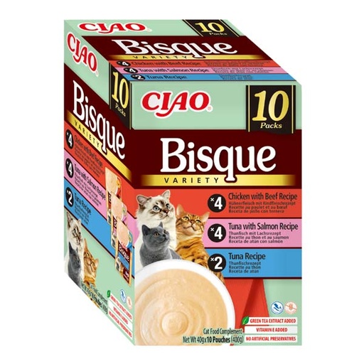 [CHU-IN0846] Churu CAT BISQUE Multipack Buey,Salmón y Atún (10x40)