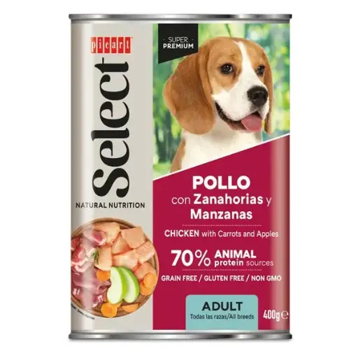 [01828204] WET SELECT Pollo con Zanahorias 6x400gr
