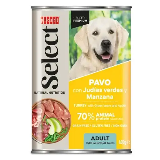 [01828804] WET SELECT LIGHT Pavo con Judias 6x400gr