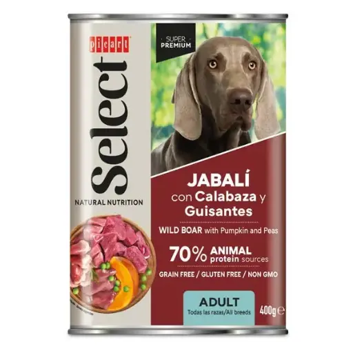 [01828504] WET SELECT Jabalí con Calabaza 6x400gr